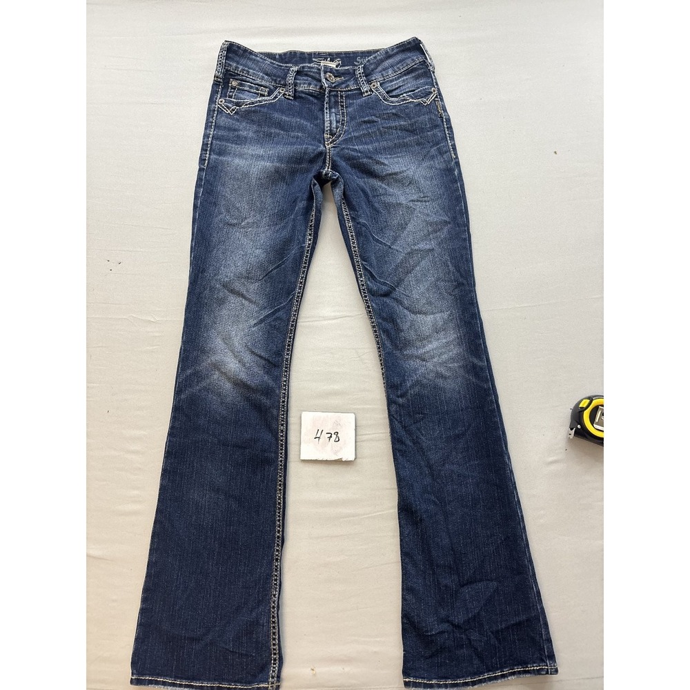 Silver Jeans Co Womens Suki Surplus Bootcut Jeans W27 L32 Dark Wash L9906SAL475